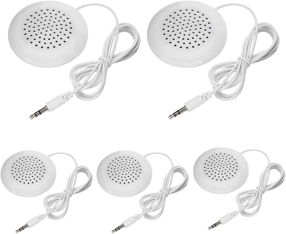 Haosie 5pcs Pillow Speaker Under Pillow Speaker for Sleep 3.5mm Mini Stereo Speaker for MP3 Phone Portable CD