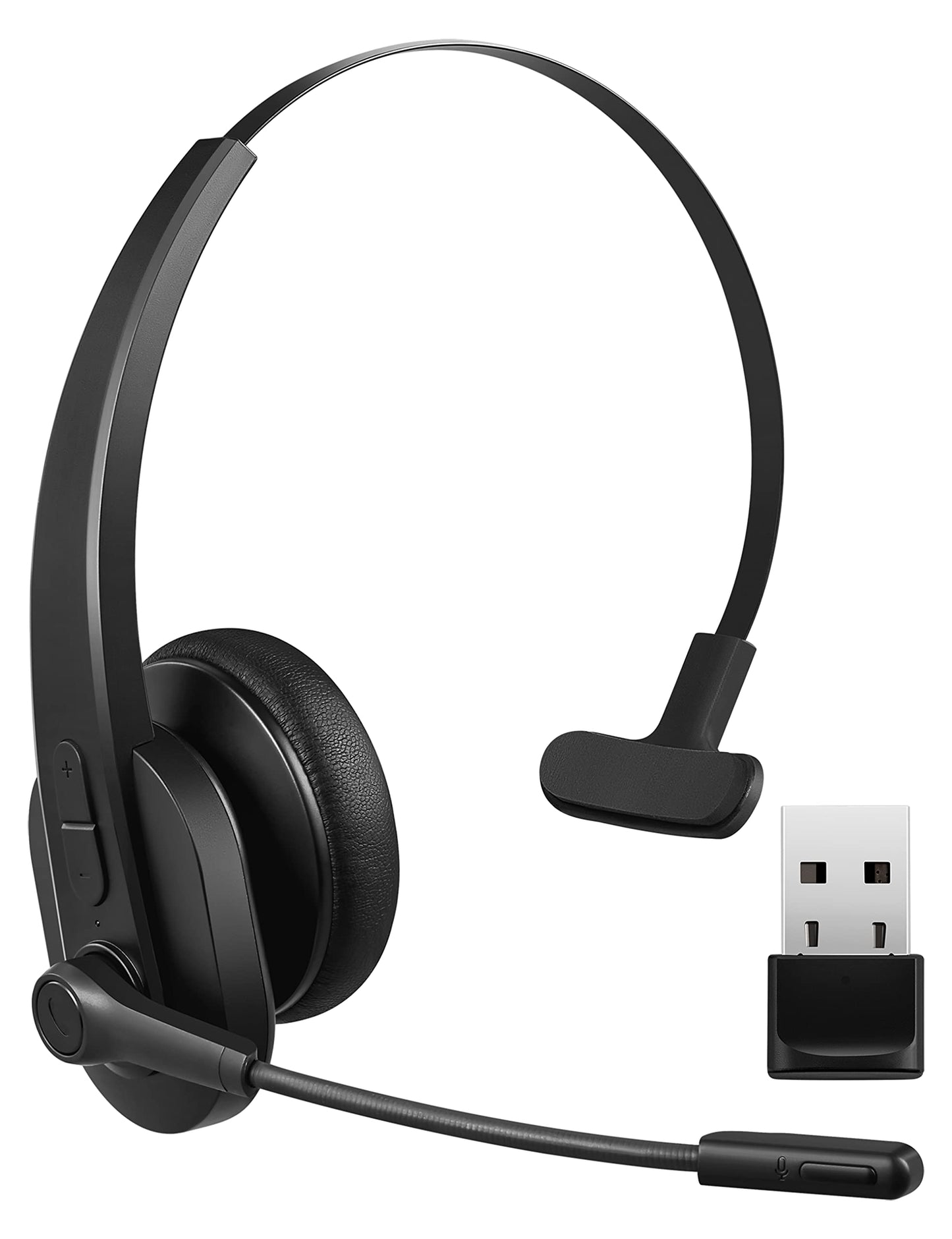 Sarevile Upgraded Bluetooth Headset Wireless Headset with Noise Canceling Microphone for Trucker On-Ear Bluetooth Headset V5.2 with USB Dongle for Computer Headset with Mute Button for Work