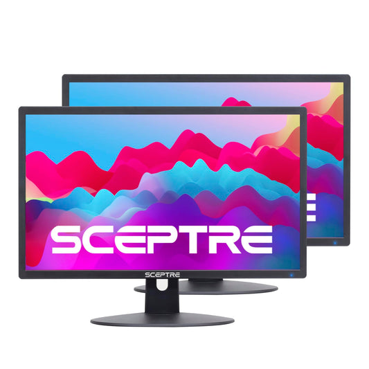 Generic 2 Pack - 22 Inch Monitor FHD 1920 x 1080 Computer Monitor VESA Mount Tilt VGA and HDMI x2 Professional and Gaming Monitor – 2 Pack MACHINE BLACK 2PACKE225W-19203RT