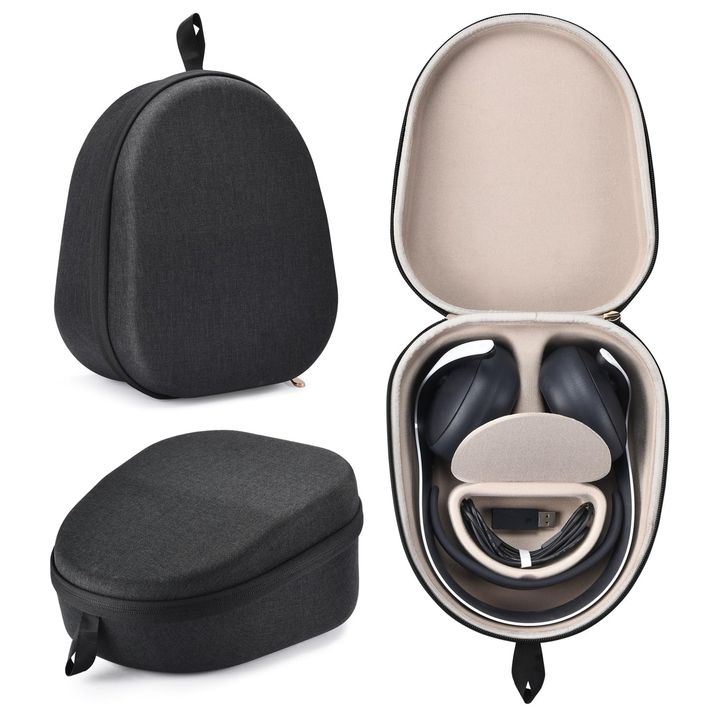 Headphones Case for Sony Pulse Elite Wireless Headset Storage Case for Sony Headset Wireless Easy to Carry Portable Headset Travel Bag (Black)