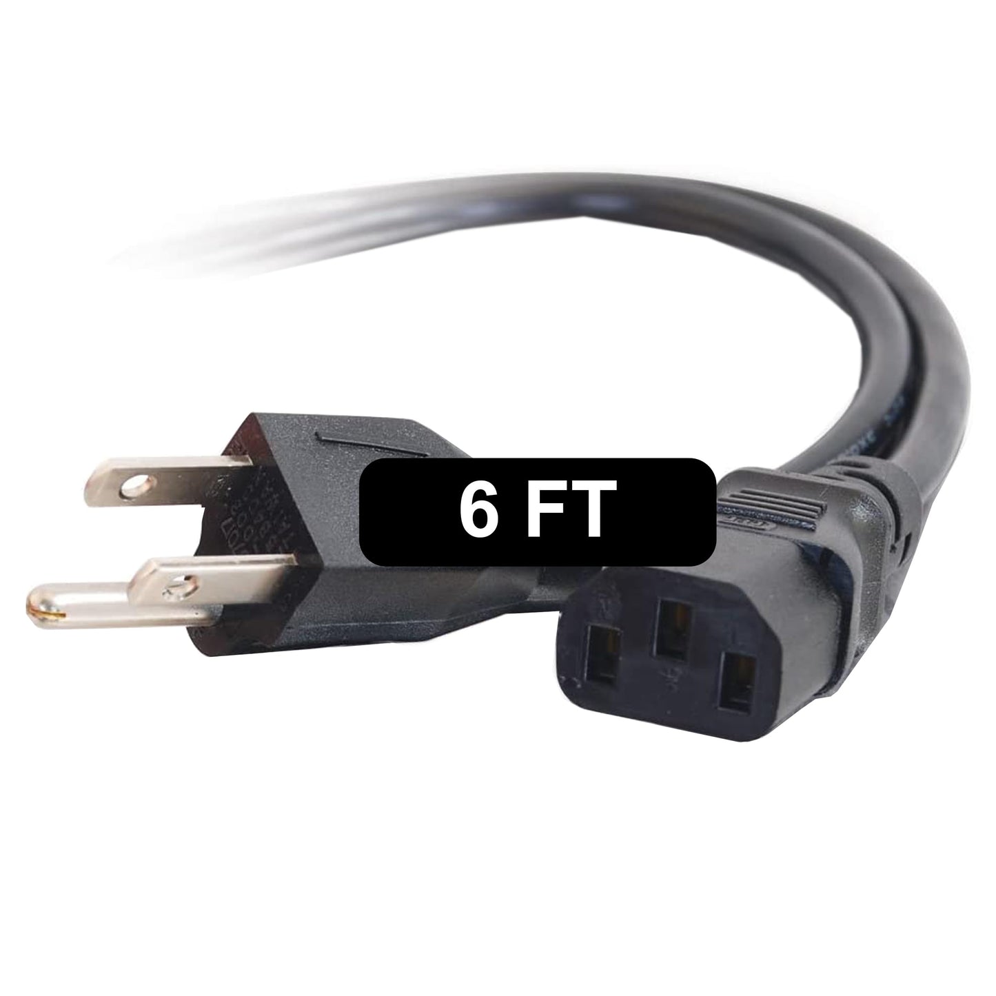 C2G 6FT Premium Replacement AC Power Cord - Durable Power Cable for TV Computer Monitor Appliance & More (24240) Pack of 1