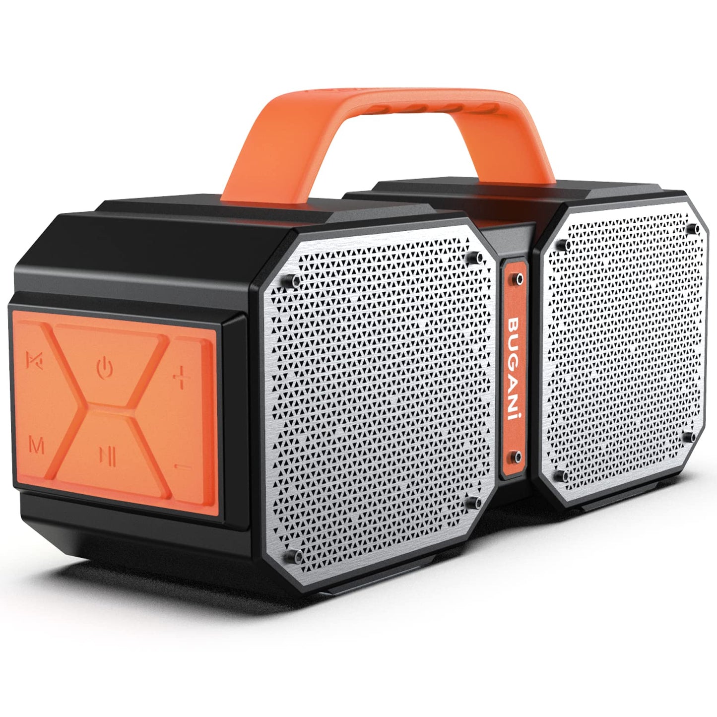 BUGANI Bluetooth Speaker Shock Portable Bluetooth Speaker Bluetooth 5.3 Waterproof Wireless Speakers 60W Super Power Outdoor Speaker Black(New Model)