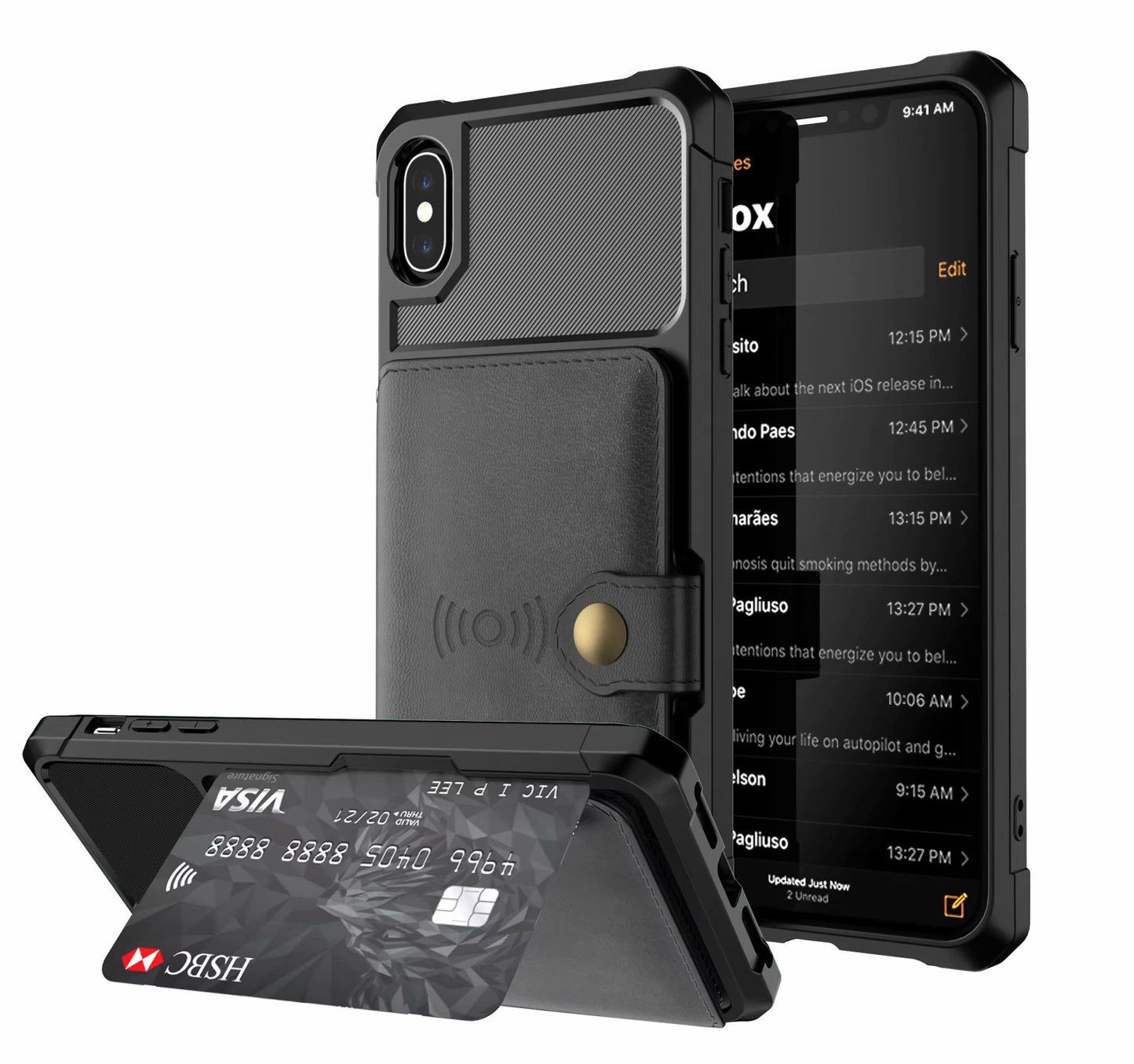 PU Leather Back Cover Phone Case – iPhone & Samsung Compatible